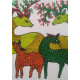 Buy Hand Painted Gond  Painting  - Deer Family