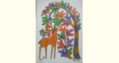 Buy Hand Painted Gond  Painting- Deer under the tree