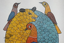 Gond Art | Hand Painted Gond Painting ( 11.5 x 15 inch ) - H