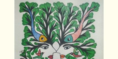 Gond Art | Hand Painted Gond Painting ( 11.5 x 15 inch ) - Indian Art