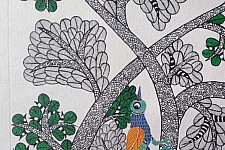 Gond Art | Hand Painted Canvas Gond Painting ( 2 x 3 Feet ) 28