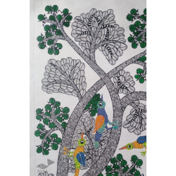 Gond Art | Hand Painted Canvas Gond Painting ( 2 x 3 Feet ) 28