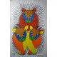 Buy Hand Painted Gond  Painting - Three Tigers