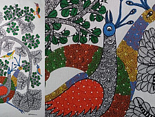 Gond Art | Hand Painted Canvas Gond Painting ( 2 x 3 Feet ) 28