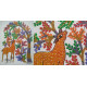 Buy Hand Painted Gond  Painting- Deer under the tree