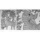 Buy Hand Painted Gond  Painting - Elephant Black & White