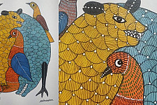 Gond Art | Hand Painted Gond Painting ( 11.5 x 15 inch ) - H