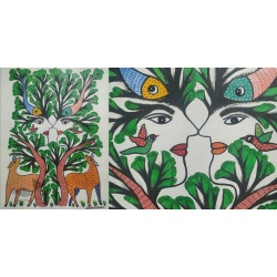 Gond Art | Hand Painted Gond Painting ( 11.5 x 15 inch ) - Indian Art