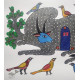 Gond Painting - indian art Nandi & Shivling