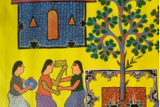 Gond Art ~ Hand Painted Gond Painting - Village Life