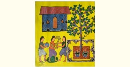 Gond Art ~ Hand Painted Gond Painting - Village Life