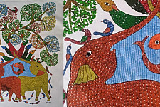 Gond Art ~ Hand Painted Gond Painting (36" x 48")