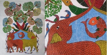 Gond Art ~ Hand Painted Gond Painting (36" x 48")
