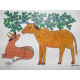 Gond Painting - indian art Cow & Calf