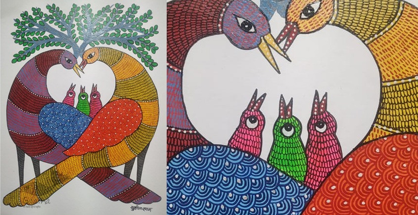 Gond Painting - indian art Peacock 