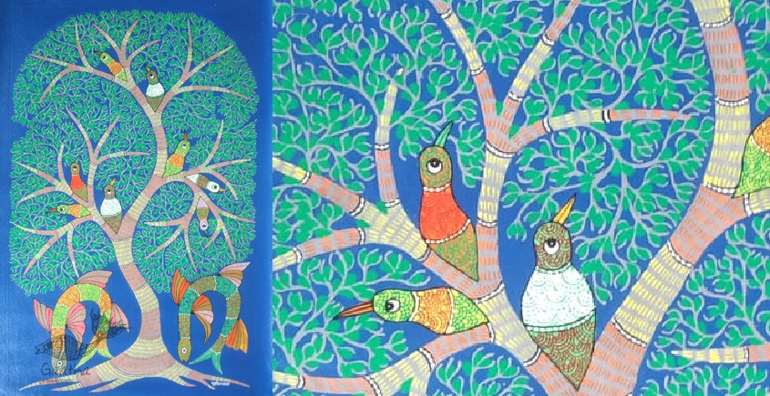 Gond Painting - indian art  Tree Of Life