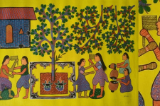 Gond Art ~ Hand Painted Gond Painting - Village Life