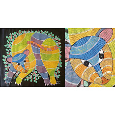 Gond Art ~ Hand Painted Gond Painting - Wild Cat