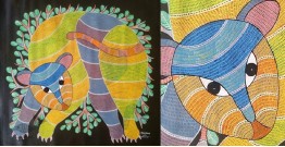 Gond Art ~ Hand Painted Gond Painting - Wild Cat