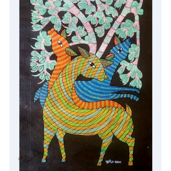 Gond Painting - indian art deer