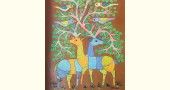 Gond Painting - indian art - Brown Deer