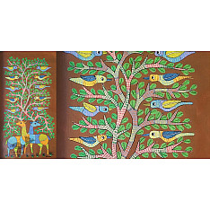 Gond Art ~ Hand Painted Gond Painting - Brown Deer