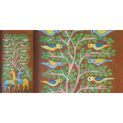 Gond Art ~ Hand Painted Gond Painting - Brown Deer