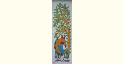 Gond Art | Hand Painted Canvas Gond Painting ( 1.5 X 3 Feet ) A