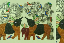 Gond Art | Canvas Wall Hanging - Gond Painting ( 2 x 3 Feet ) B