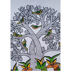 Gond Art | Deer - Hand Painted Gond Painting ( 11.5 x 15 inch ) A