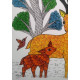 Buy Hand Painted Gond Painting - Mother deer with Baby deer