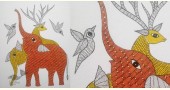 Buy Hand Painted Gond Painting Elephant & Deer