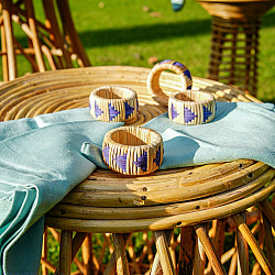 Home Decor Furniture | Rattan Indigo Napkin Ring (Set of 2)