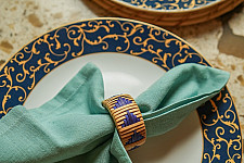 Home Decor Furniture | Rattan Indigo Napkin Ring (Set of 6)