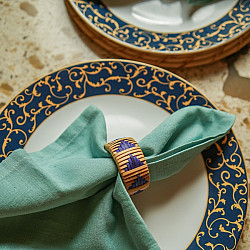 Home Decor Furniture | Rattan Indigo Napkin Ring (Set of 6)