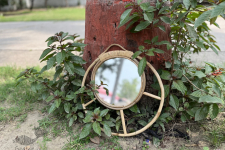 Home Decor Furniture | Cane Wood - Handmade Austere Mirror 