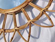 Home Decor Furniture | Cane Wood - Handmade Designer Sunflower Mirror 