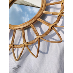 Home Decor Furniture | Cane Wood - Handmade Designer Sunflower Mirror 