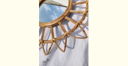 Home Decor Furniture | Cane Wood - Handmade Designer Sunflower Mirror 