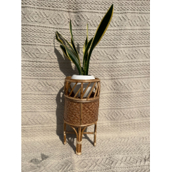 Home Decor Furniture | Cane Wood - Handmade Designer Half N' Half Planter 