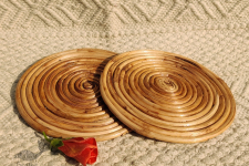 Home Decor Furniture | Cane Wood - Handmade  Coiled Trivets (Set Of 2)