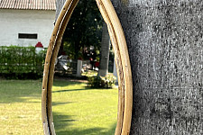 Home Decor Furniture | Cane Wood -  Droplet Mirror 