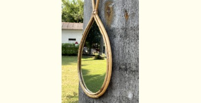 Home Decor Furniture | Cane Wood -  Droplet Mirror 