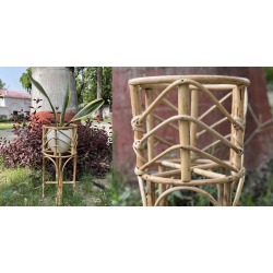 Home Decor Furniture | Cane Wood -  Aztec Planter Stand