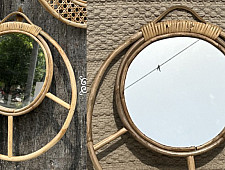Home Decor Furniture | Cane Wood - Handmade Austere Mirror 