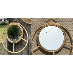 Home Decor Furniture | Cane Wood - Handmade Austere Mirror 