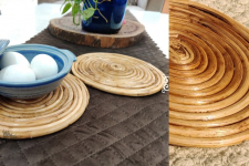 Home Decor Furniture | Cane Wood - Handmade  Coiled Trivets (Set Of 2)