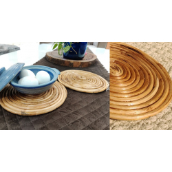 Home Decor Furniture | Cane Wood - Handmade  Coiled Trivets (Set Of 2)