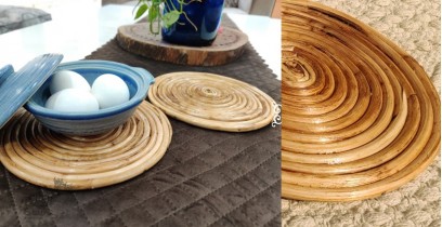 Home Decor Furniture | Cane Wood - Handmade  Coiled Trivets (Set Of 2)