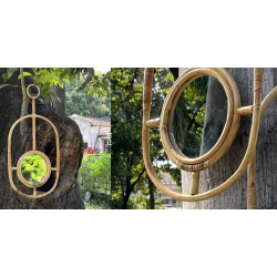 Home Decor Furniture | Cane Wood - Handmade Designer Abstract Mirror 